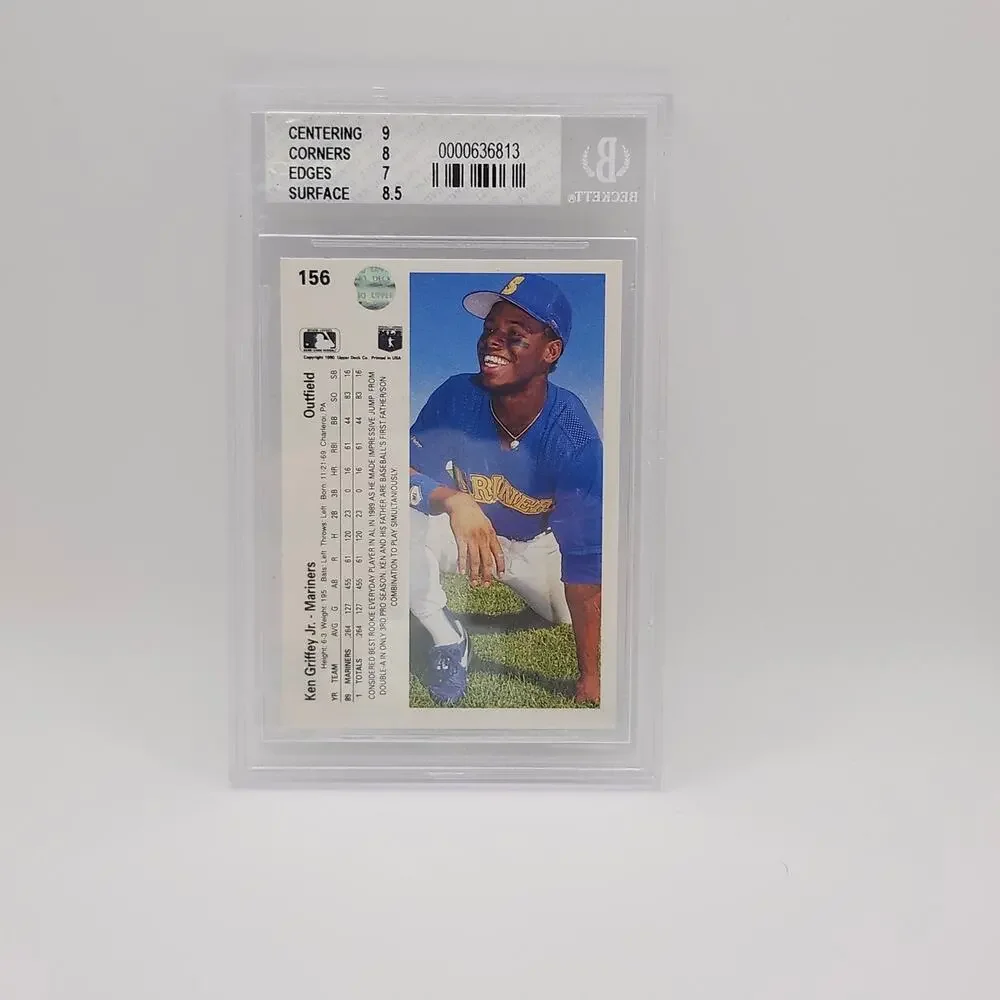 1990 Upper Deck Ken Griffey Jr. #156 Mariners BGS 8 NM-MT Vintage Baseball Card!
